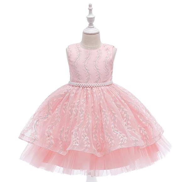 Other - Fancy Pearl Embroidered Floral Birthday Girl Dress